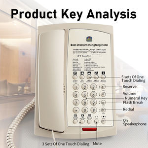 FICAN9808 Teléfono <span class=keywords><strong>fijo</strong></span> Tienda Hotel <span class=keywords><strong>Precio</strong></span> de fábrica Diseño novedoso moderno con 5 Juegos de teléfonos con cable de marcación de un toque - Product Image 5