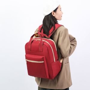 Simple Plain Color Mommy <b>Backpack</b> Large Capacity Baby Diaper Bag for Outdoor Travel Hospital - Product Image 3