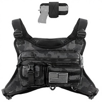Sac de poitrine imperméable pour homme 15L en tissu Oxford, sac bandoulière léger pour camping et randonnée avec support de téléphone intégré