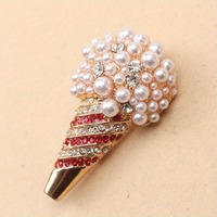 Broche Glace à la Crème Tendance, Corsage Vintage, Accessoire de Vêtement pour Femme, Épingle