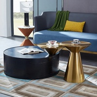 Offre Spéciale moderne salon rond en métal Table basse Simple maison argent cône forme loisirs Table d'appoint