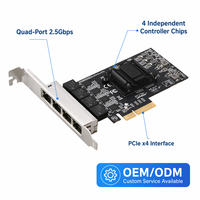Adaptateur Ethernet PCIe 2.5G, carte réseau à 4 ports RJ45, puce RTL8125 pour serveur NAS ESXi Virtualisation