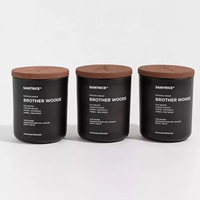 Bocal à bougie parfumée décoratif nordique avec couvercle en bambou écologique, parfum fruité, options de couleurs personnalisées, coffret cadeau pour les fêtes et Diwali