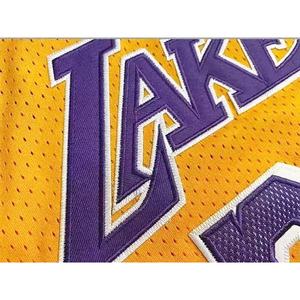 Abbigliamento da <span class=keywords><strong>uomo</strong></span> ricamato e traspirante # 8 e # Maglia da basket retrò vintage LAK 24, <span class=keywords><strong>viola</strong></span> e gialla, senza maniche, cucita - Product Image 3