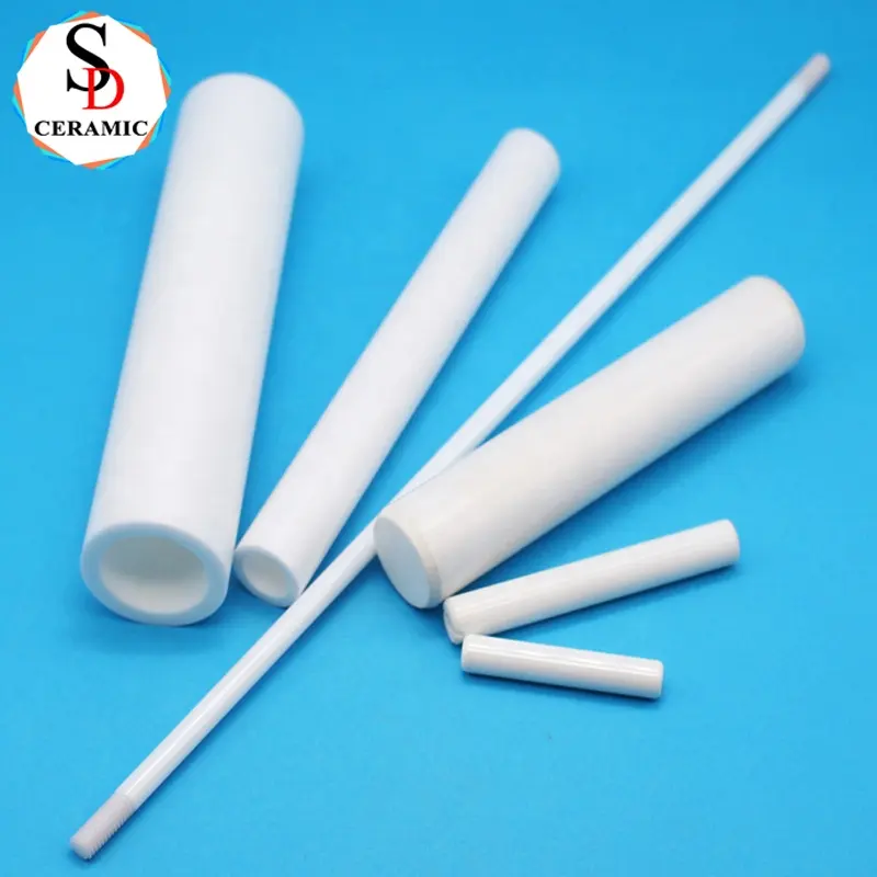 Tubos de protección de cerámica de alúmina de alta calidad del fabricante óxido de aluminio de alta temperatura