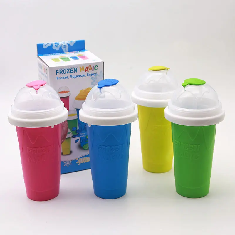 Nhanh chóng slushie cá nhân bán chạy nhất bóp Khối Tự làm Pinch đông lạnh Silicone sinh tố người sáng tạo kem Frosty cup