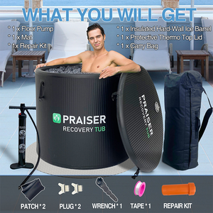 Bain à remous gonflable cannelé pour spa Baignoire à remous Piscines froides extérieures - Product Image 3