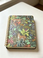 Carnet à spirales imprimé léopard tropical, carnet de voyage avec feuille d'or, journal relié à double spirale, couverture rigide, cadeau
