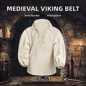 Ceinture de vampire médiévale en cuir PU marron/noir avec boucle en métal doré rétro, accessoire de style viking pour enfants, pour garçons - Product Image 2
