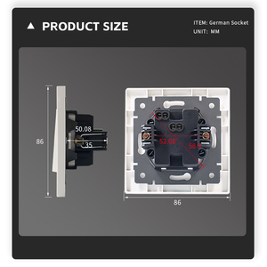 <span class=keywords><strong>Prise</strong></span> murale étanche et anti-poussière 16A 250V avec plaque de protection PC 2P+E pour salle de bain/cuisine/extérieur - Product Image 4