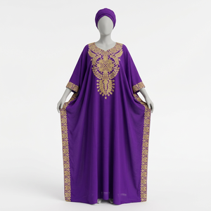 Nouvel Arrivage – Kaftan Africain Premium pour Femme en Rayonne, Broderie et Dentelle au Dos, Lavable et Respirant - Product Image 1
