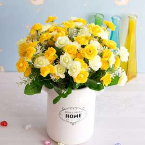 Flor de seda artificial al por mayor 15 capullos de rosa de hierba salvaje impermeable de larga duración respetuoso con el medio ambiente decoración del hogar de la boda - Product Image 4