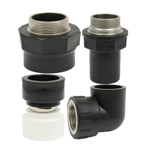 JIUYANG Wholesale Black Hdpe Fittings <strong>Thread</strong> Union Connector PE Male Female Brass <strong>Thread</strong> Adapter <strong>Coupling</strong> - Product Image 1