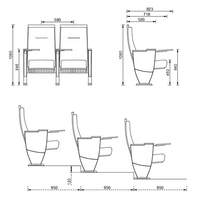 Chaises d'auditorium modernes et confortables en tissu avec tablette d'écriture, design pliable, garantie de 5 ans pour l'école, le bureau, le théâtre, l'église