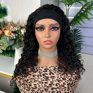 Band Jerry Curl Glueless <b>Wig</b> Non Lace <b>Wig</b> <b>Human</b> Hair <b>Wig</b> for Women Factory Price - Product Image 1