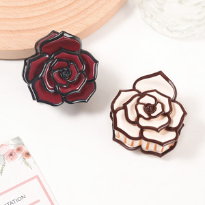 Kinling OEM diseño dulce doble Color Rosa flor horquilla pequeña Pvc princesa pelo garra - Product Image 4