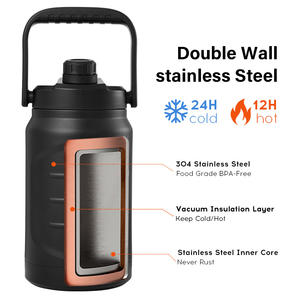 Bouteille Thermos sous vide à Double paroi en acier inoxydable, 128oz, grande bouteille d'eau de 1 Gallon, bière Growler avec sac - Product Image 3