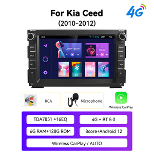 Reproductor Multimedia Android 12, navegación GPS para coche, pantalla automática CarPlay para KIA CEED Venga 2010 2011 2012, grabadora de cinta de Radio - Product Image 2