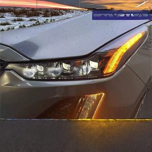 Cho Hyundai Elantra LED Ống kính mắt quỷ Đèn pha sửa đổi ban ngày Chạy ánh sáng với màu xanh Streamer 12V - Product Image 3