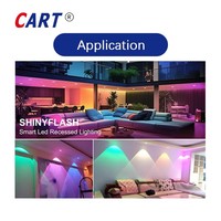 Plafonnier encastré LED RGBW intelligent certifié UL, ultra-plat, 3,5, 5, 7, 10 pouces, 12 mm, dimmable, pour bureau