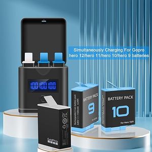 2025 xách tay cho GoPro 9 pin phụ kiện bền và phổ Khả năng tương thích với cho GoPro anh hùng 12 đen nóng bán nhựa - Product Image 5