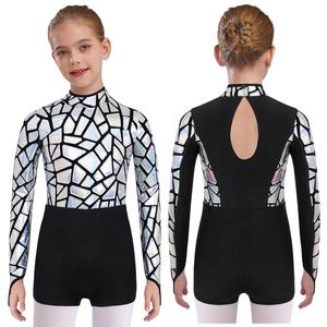 Traje de Danza Metálico para Niñas de 6 a 16 Años, Leotardo para Competencia de Danza Latina, Ropa Personalizada, Ropa Deportiva de Alto Rendimiento para Niños - Product Image 2