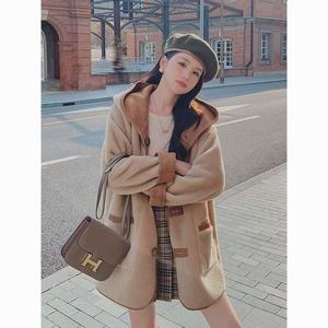 Women's Reversible Fleece <b>Lined</b> Winter <b>Coat</b> Khaki Solid Color Cotton Filling Thick Warm Outerwear For Petite Women - Product Image 1