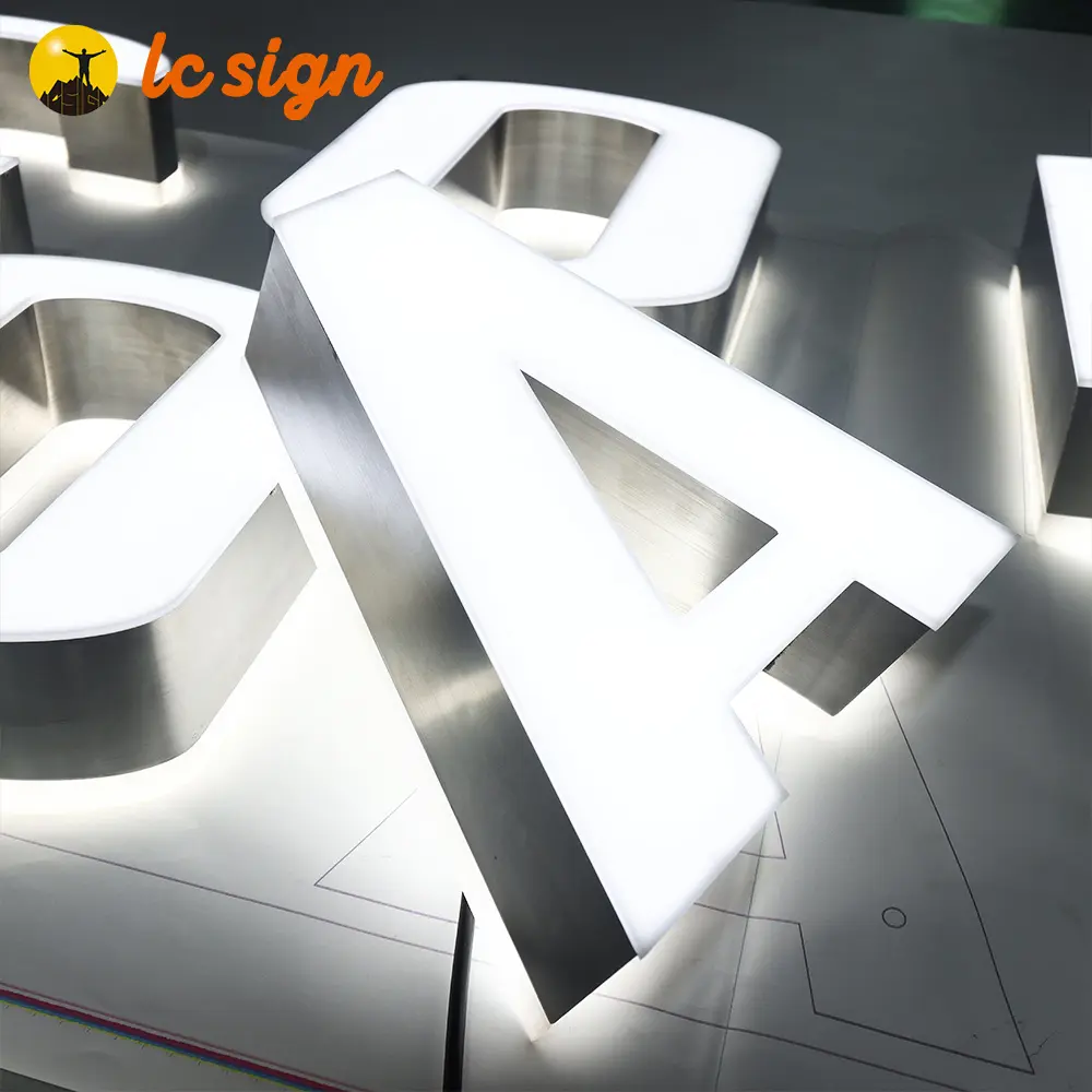 Professional led signs factory custom made fancy shaped led 3D letter rimless letter sign for outdoor signage