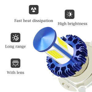 Phare avant de moto H4 à LED quatre faces 900LM 10W 12-80V, large plage de tension, en aluminium blanc, pour modification et mise à niveau - Product Image 5