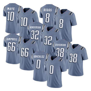 2025 Nieuwe Rivaliteiten Gestikte American Football Shirts Groothandel 10 Maye 8 Diggs 0 Gonzalez 32 Henderson 38 Stevenson Doe Op Maat - Product Image 1