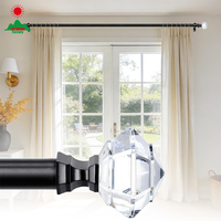 Tringle à rideaux durable en cristal unique, ensemble de tringles à rideaux doubles, tringles à rideaux dorées de luxe, décoration moderne pour fenêtres de maison
