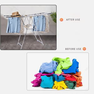 Stendibiancheria Moderno a Tre Livelli Pieghevole in Alluminio e Plastica PE Salvaspazio <span class=keywords><strong>per</strong></span> Interni/Esterni Appendiabiti <span class=keywords><strong>per</strong></span> Bagno - Product Image 6