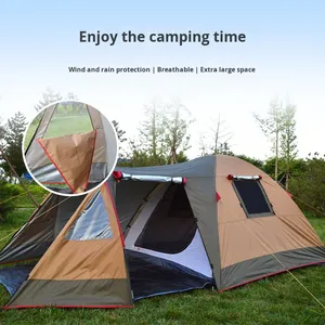 Outdoor Leisure Travel Double-Layer Four-Season Windproof Waterproof Quick-Open Folding <b>Large</b> Breathable Camping <b>Tent</b> One - Product Image 3