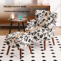 Chaise simple rétro de style américain Utilisation domestique Petits appartements Balcon Salon Chambre à coucher Nordic Simple Leisure Floral Fabric