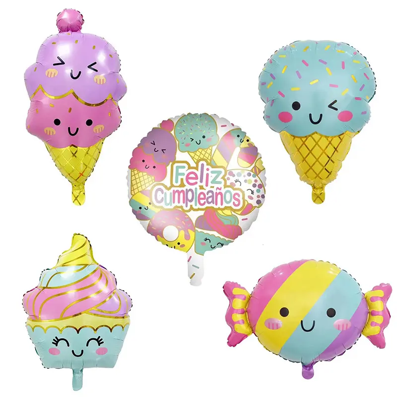 New Arrival Macaron candy color ice cream balloon rainbow color cloud foil balloon for children birthday party