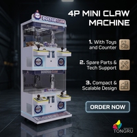 Machine d'arcade de jeu de griffes à peluches pour 4 joueurs, type grue à poupées, pour centres commerciaux