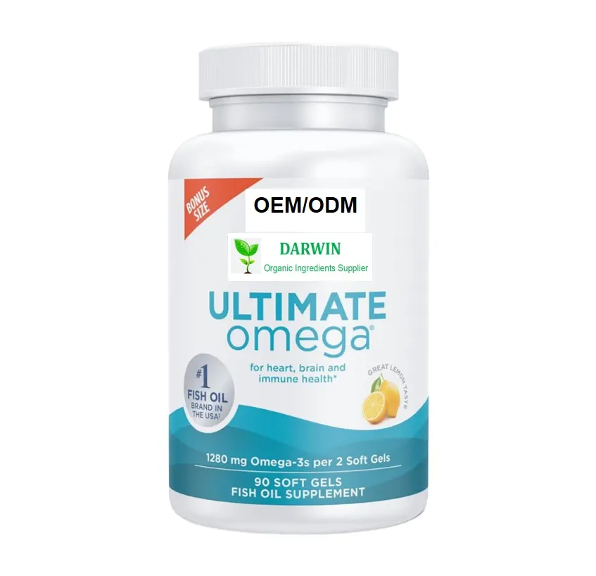 Label pribadi minyak ikan omega 3 1000mg Cod kapsul gel lunak minyak hati dengan EPA & dha-non-gmo