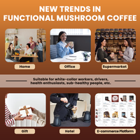 LIFEWORTH Energy Focus Immunité Soutien Queue de Dinde Champignons Shiitake Poudre de Café Instantanée
