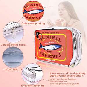 Bolsa de Maquillaje Personalizada con Logotipo, Bordada, Portátil, de Cuero PU, con Cierre, para Guardar Cosméticos - Product Image 3