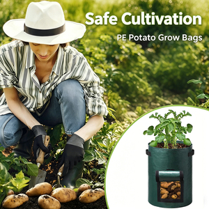 Sac de culture réutilisable pour pommes de terre avec rabat et poignées, pour légumes, fleurs, herbes et toutes plantes, pot de jardin extérieur, sacs de culture - Product Image 6