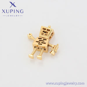 Xuping perhiasan elegan fashion mewah hidup desain harian beruntung indah uniseks hadiah robot alien 14k liontin emas - Product Image 5