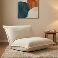Fauteuil pouf triangulaire pour une personne avec tissu rayé doux et tissé, base en Oxford durable, design confortable pour se détendre