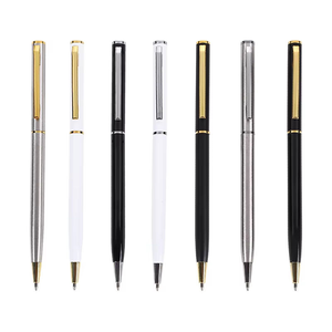 Wholesale Slim Aluminum Tube Twist Metal Ballpoint <b>Pen</b> Simple Metal Clip Smooth Tip Multi-<b>Color</b> Custom Stock for Office Hotel - Product Image 6