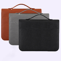 Carpeta Portafolio de Cuero PU de Alta Calidad, Tamaño A4, Unisex, con Logotipo Personalizado en Relieve, con Asa, para Documentos