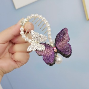 Pinzas decorativas de lujo para el cabello para mujer con perlas de diamantes de imitación, accesorios populares para el cabello con clase para niñas, estilo dulce - Product Image 2