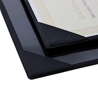 Porte-menu plat en PU+PVC 8,5x11 avec logo personnalisé pour hôtel, restaurant, vin