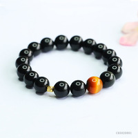 Bracelet en obsidienne naturelle et œil de tigre, perles rondes de 8 mm ou 10 mm, bracelet en pierres précieuses, unisexe, bijoux faits à la main, cadeau