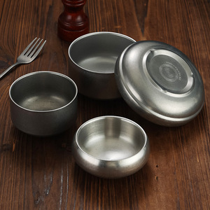 Stainless Steel Bowl Set Stackable Microwave Safe Commercial Use Kitchen Dishes - Product Image 2