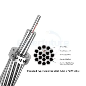 2/12/24/48/96 Core OPGW Fiber Cable Stranded Type Stainless Steel Tube