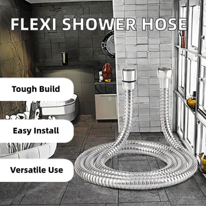 Tuyau de douche flexible en acier inoxydable de haute qualité au design moderne, 1,5 m, testé ACS, pour douche spa - Product Image 2